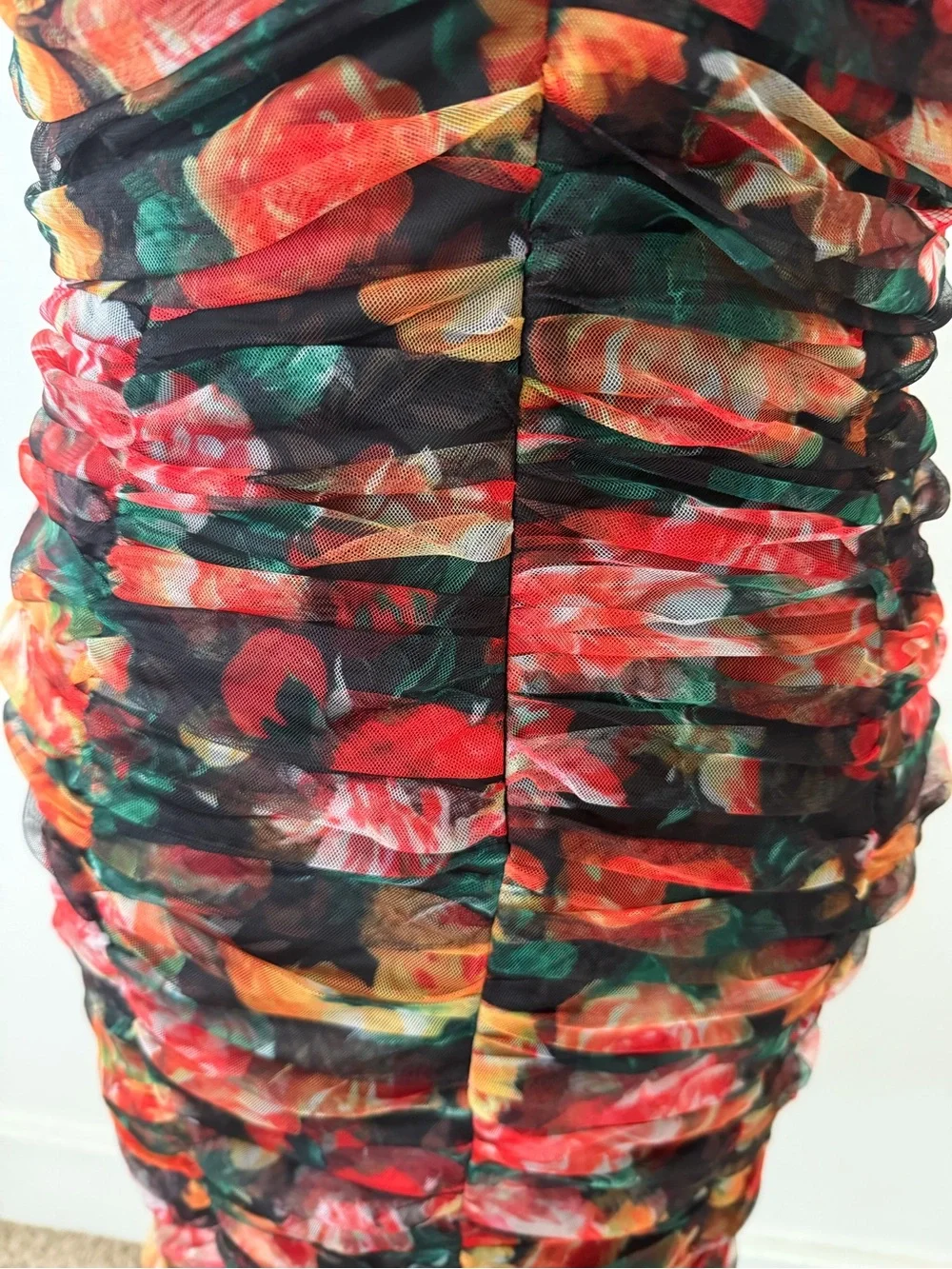 O.P.T. NWT Dolce Style Mesh Ruched Lined  Cocktail Dress Small